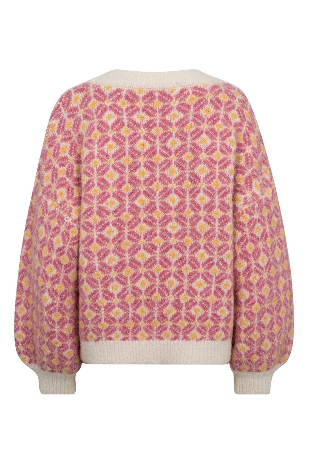 Stavanger Knit Pullover Off-White/Pink
