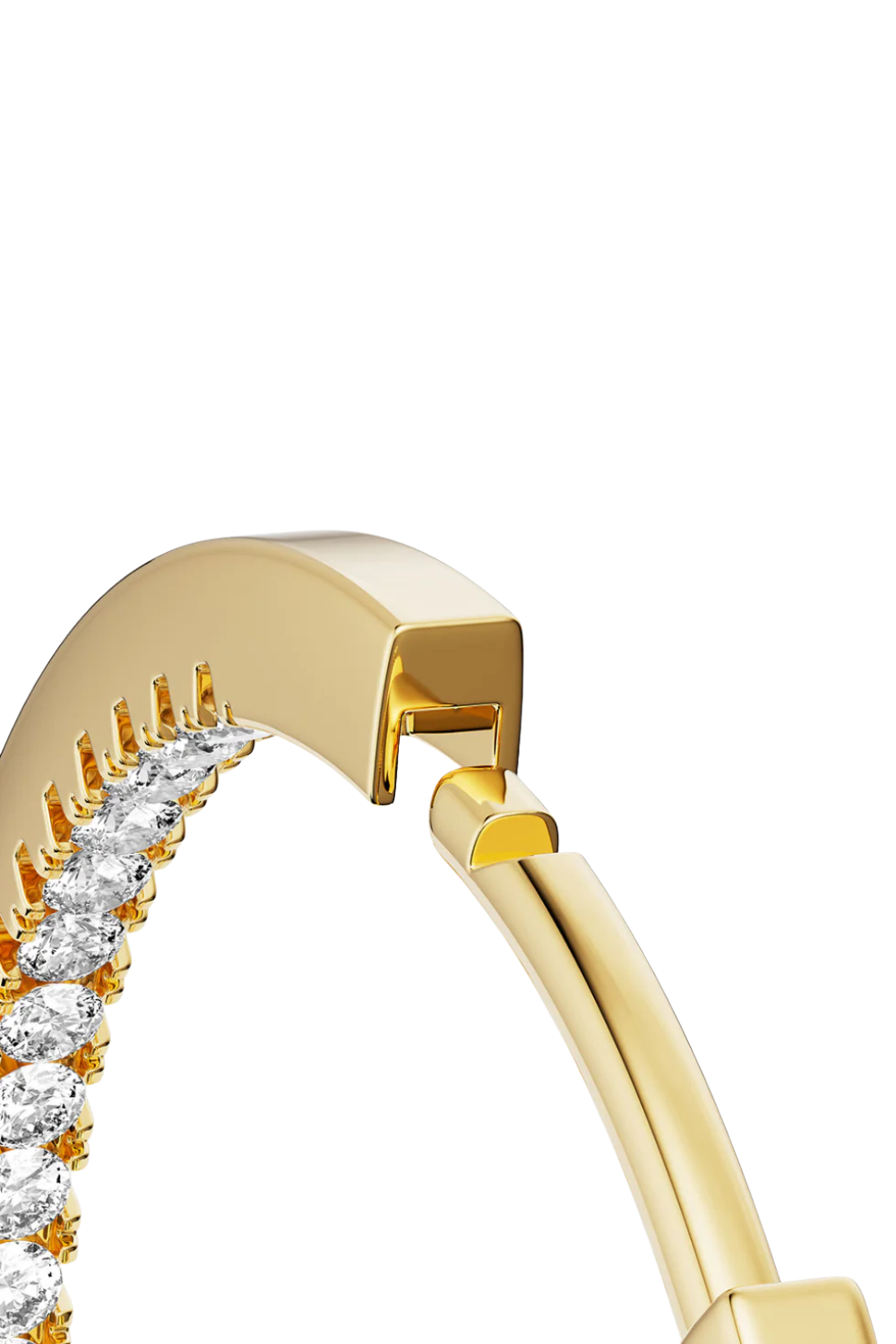 Stone Huggie Hoops Gold 6mm