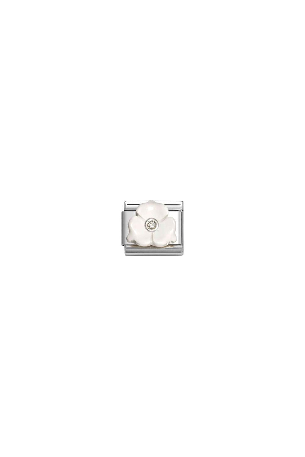 Stone Symbols 925 Sterling Silver & CZ White 3-Petaled Flower