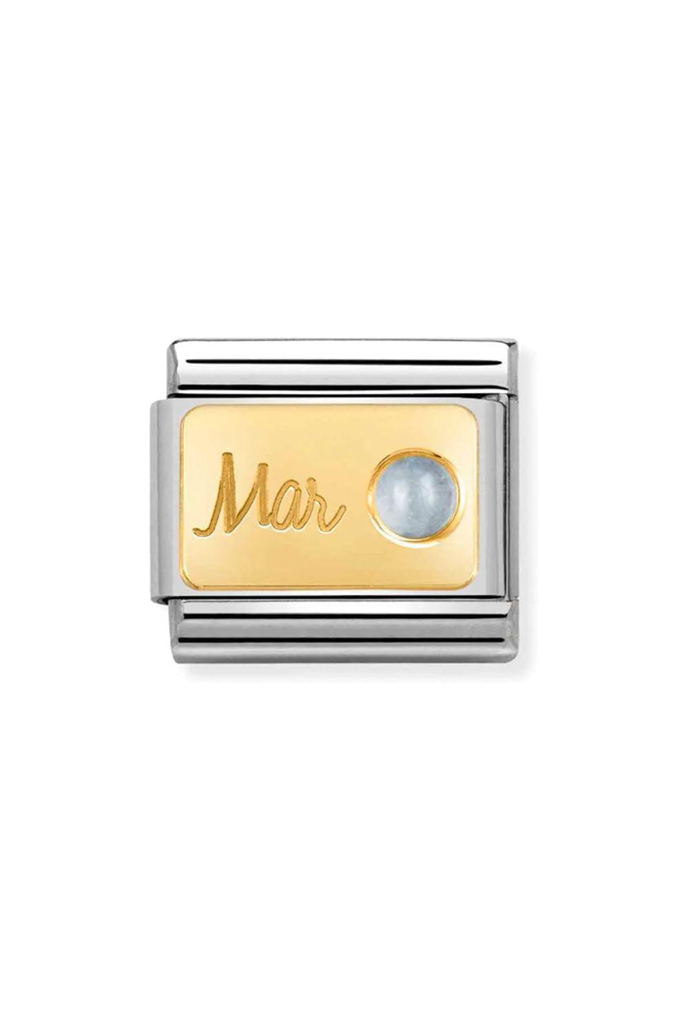 Stones 18k Gold March birthstone Aquamarine