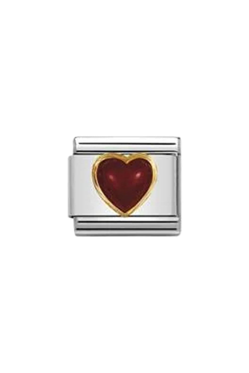 Stones Heart 18k Gold & Red Agate