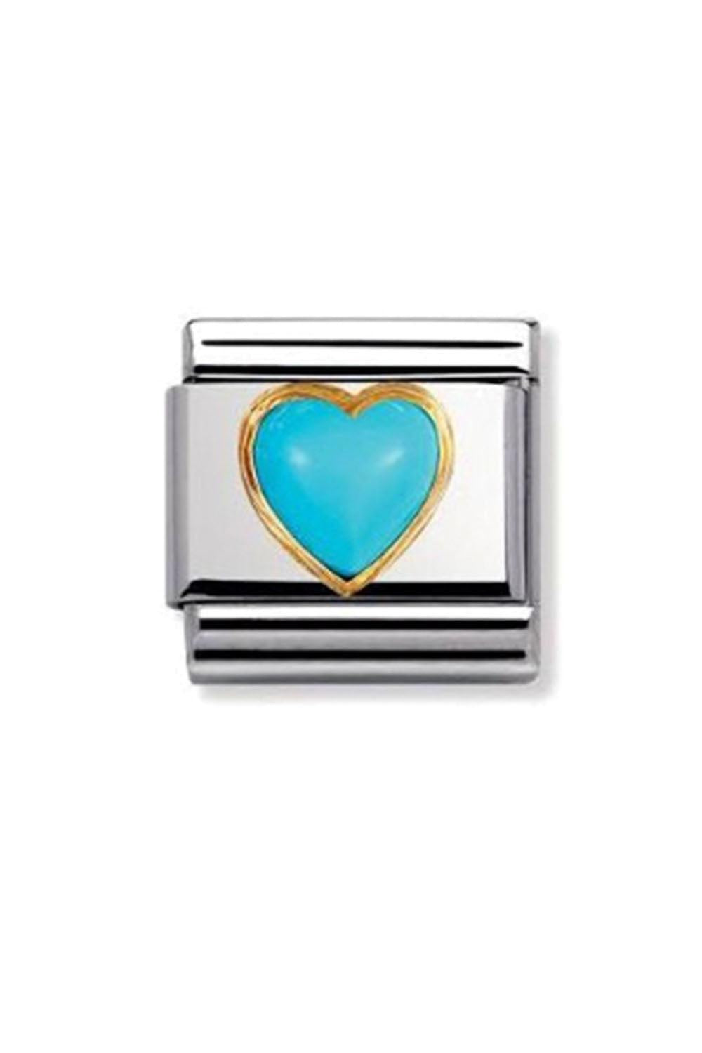 Stones Heart 18k Gold & Turquoise