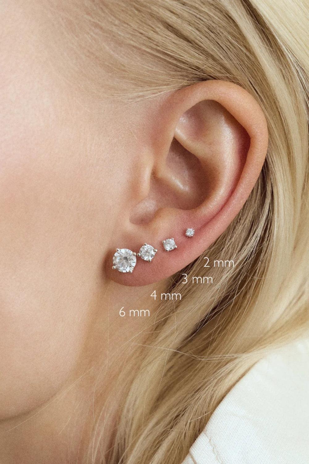 Stud Earrings Silver 6mm