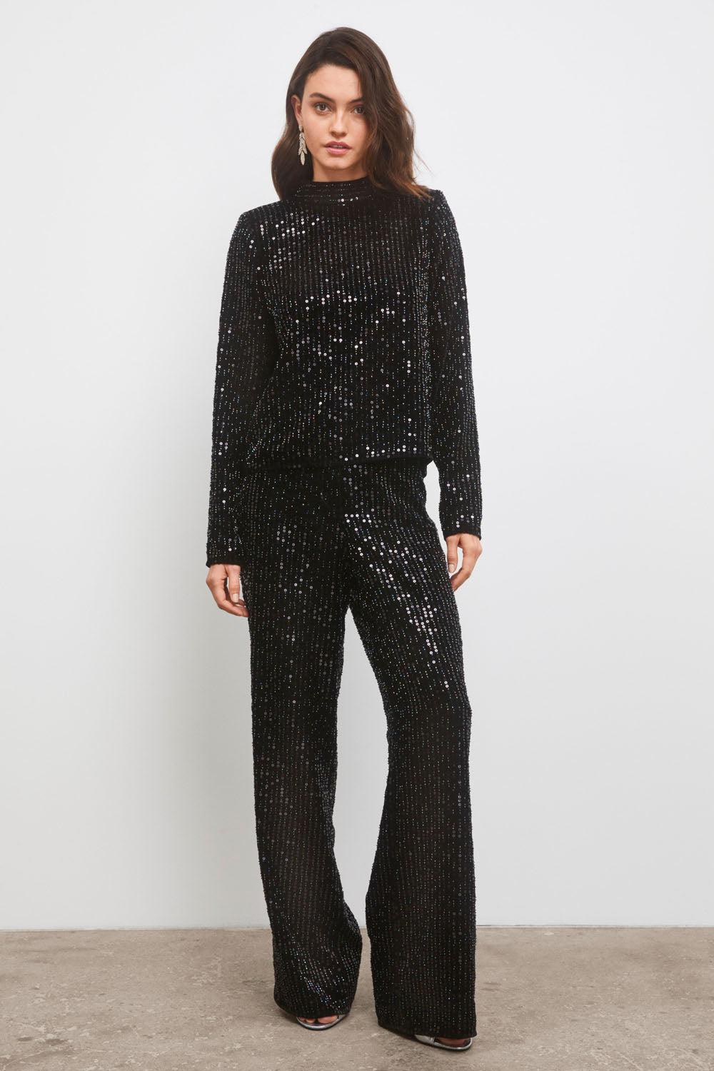 Studio Sequin Top Black