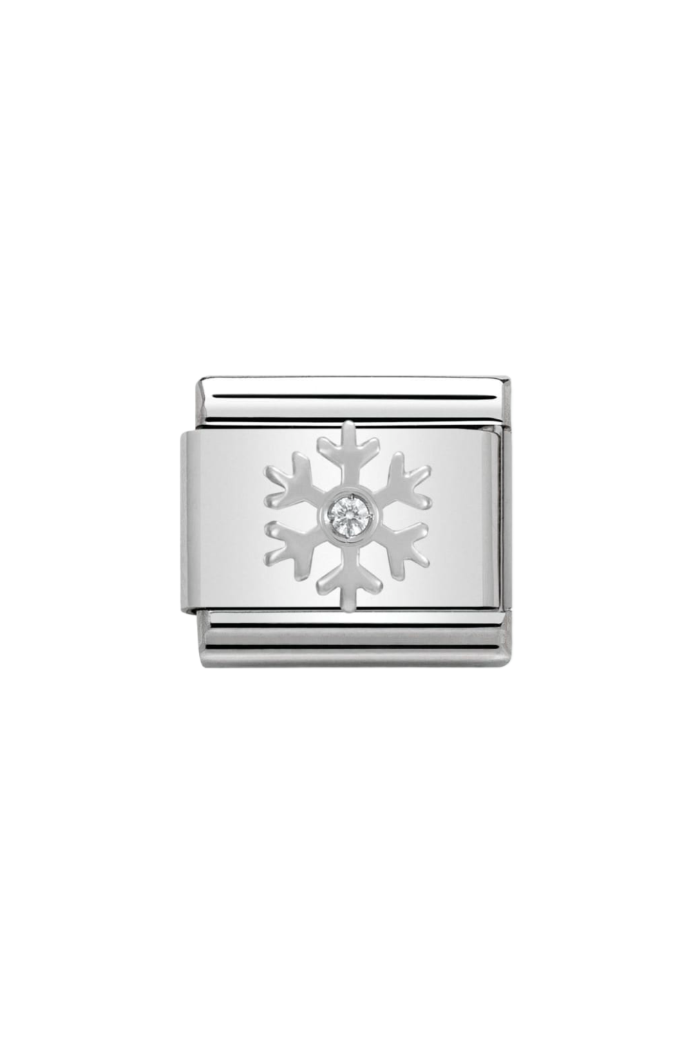 Symbol 925 Sterling Silver and CZ White Snowflake