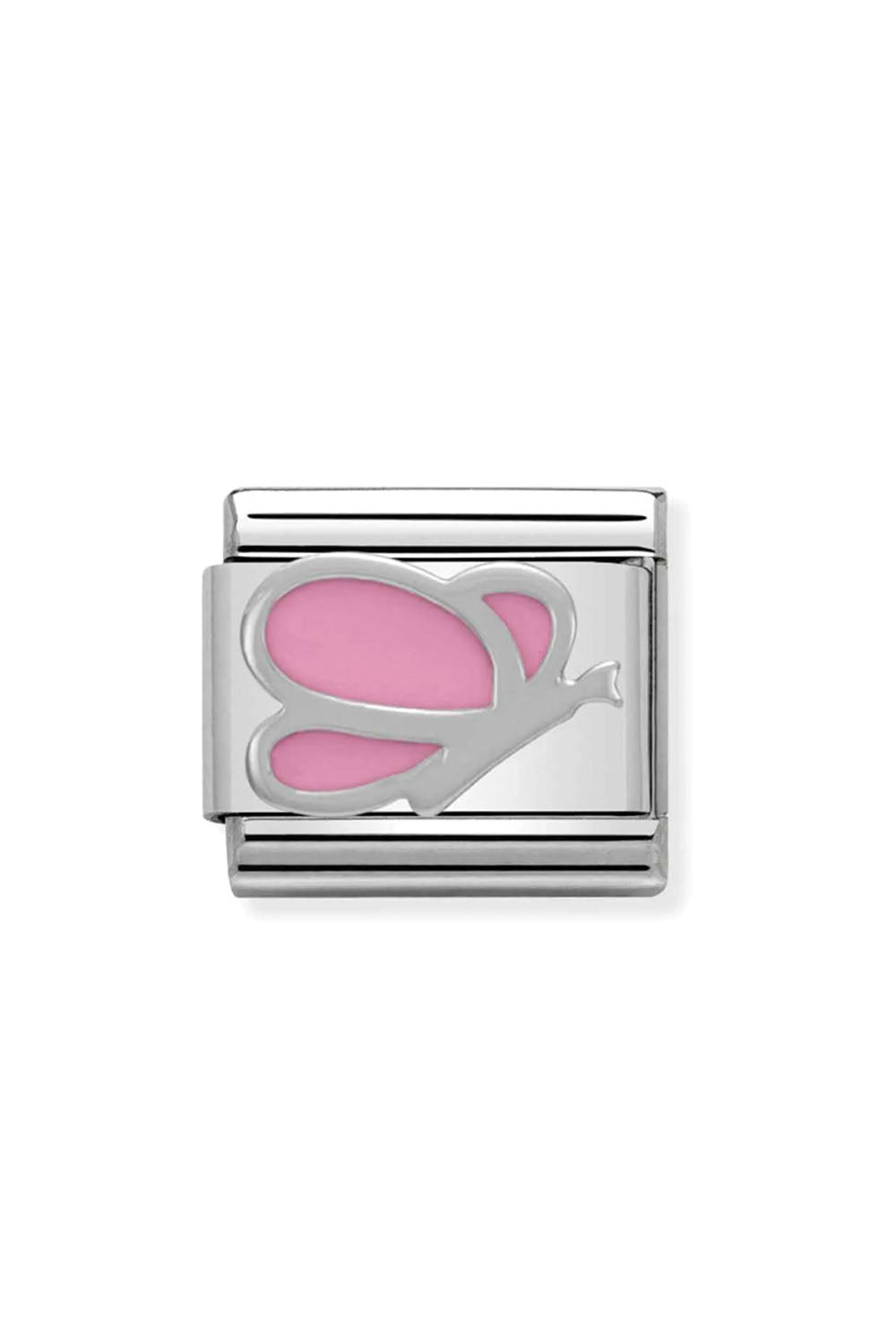 Symbol 925 sterling Silver and Enamel Pink butterfly
