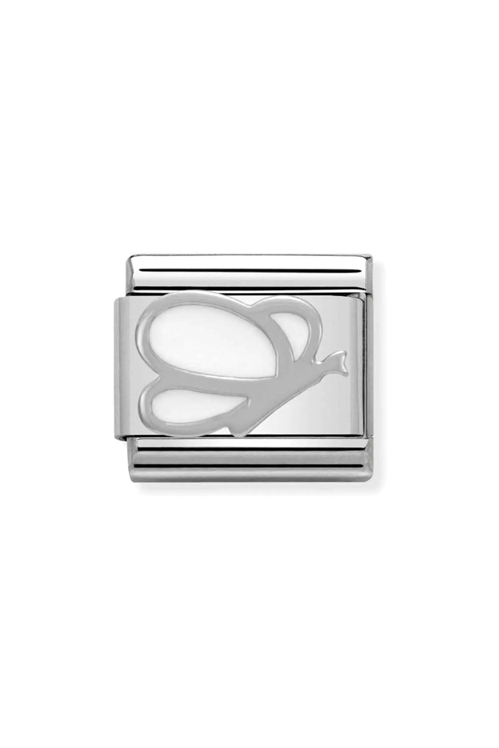 Symbol 925 sterling Silver and Enamel white butterfly