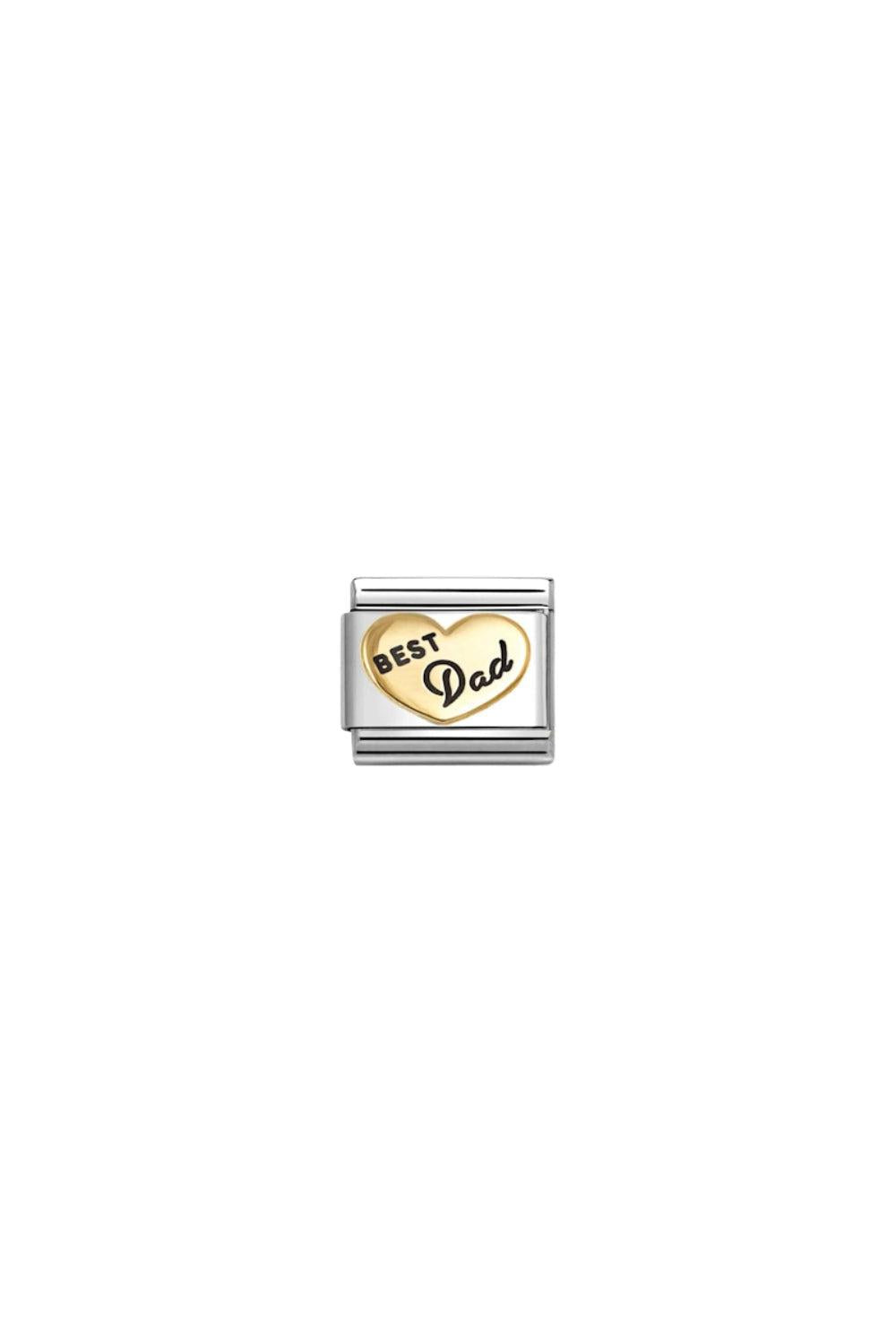 Symbols 18k Gold & Enamel Best Dad Heart