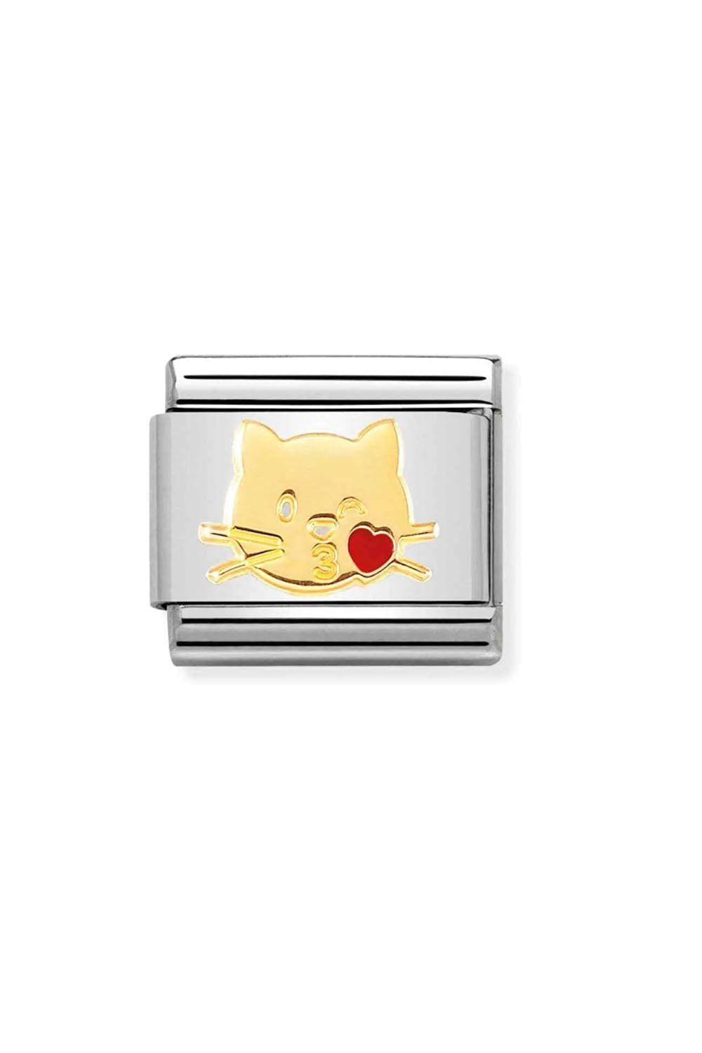Symbols 18k Gold & enamel Cat kiss