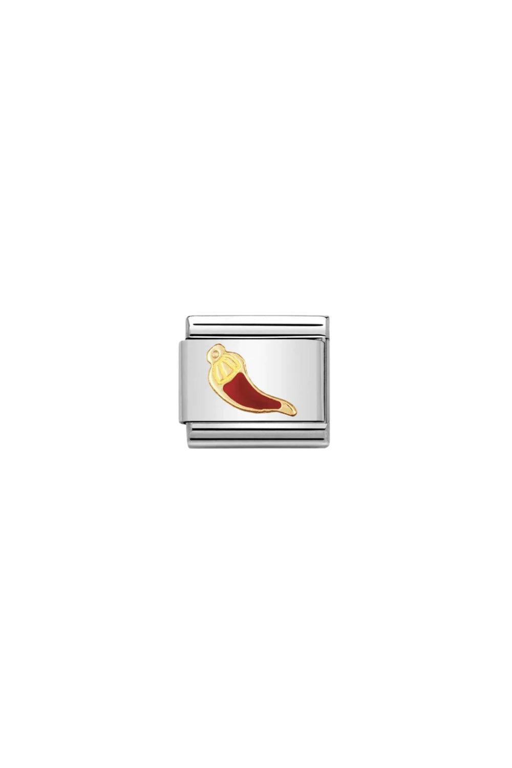 Symbols 18k Gold & enamel Chili
