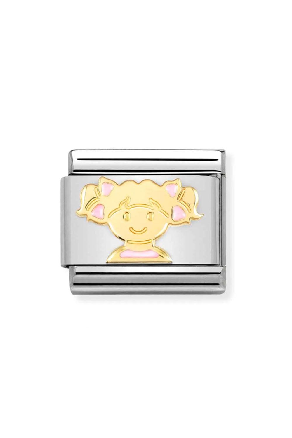 Symbols 18k Gold & enamel Pink Girl