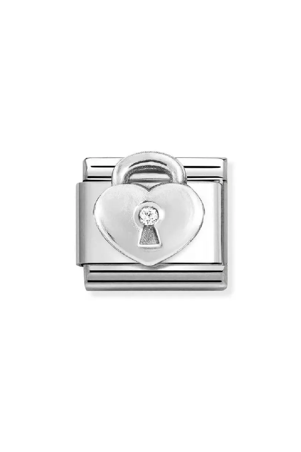Symbols 925 Sterling Silver & CZ, White Padlock