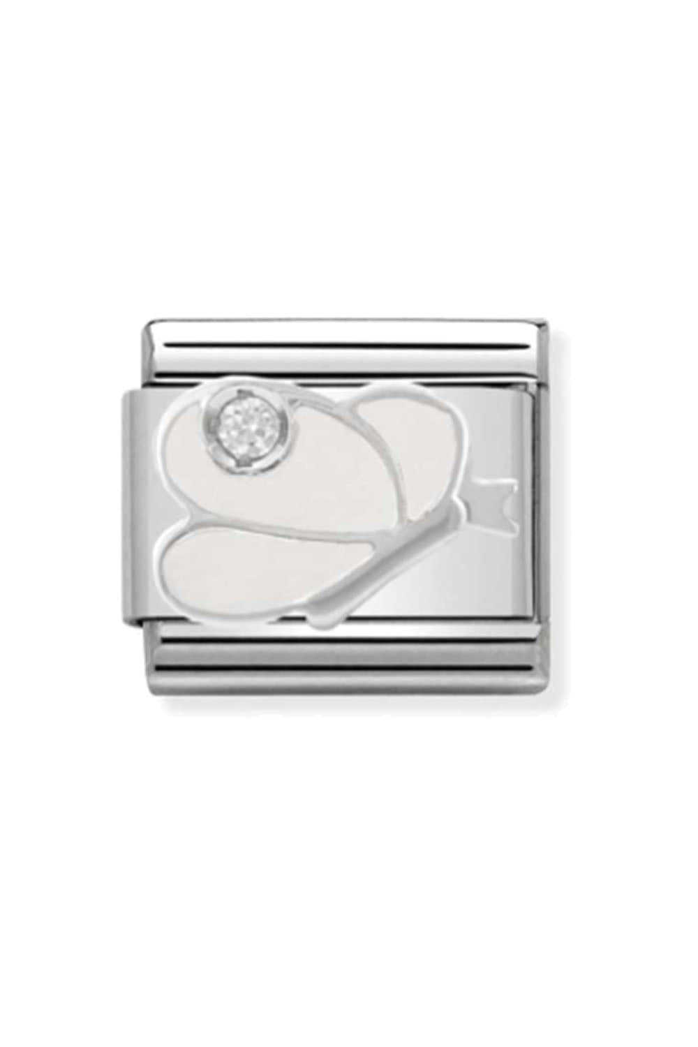 Symbols 925 Sterling Silver with enamel and CZ butterfly white