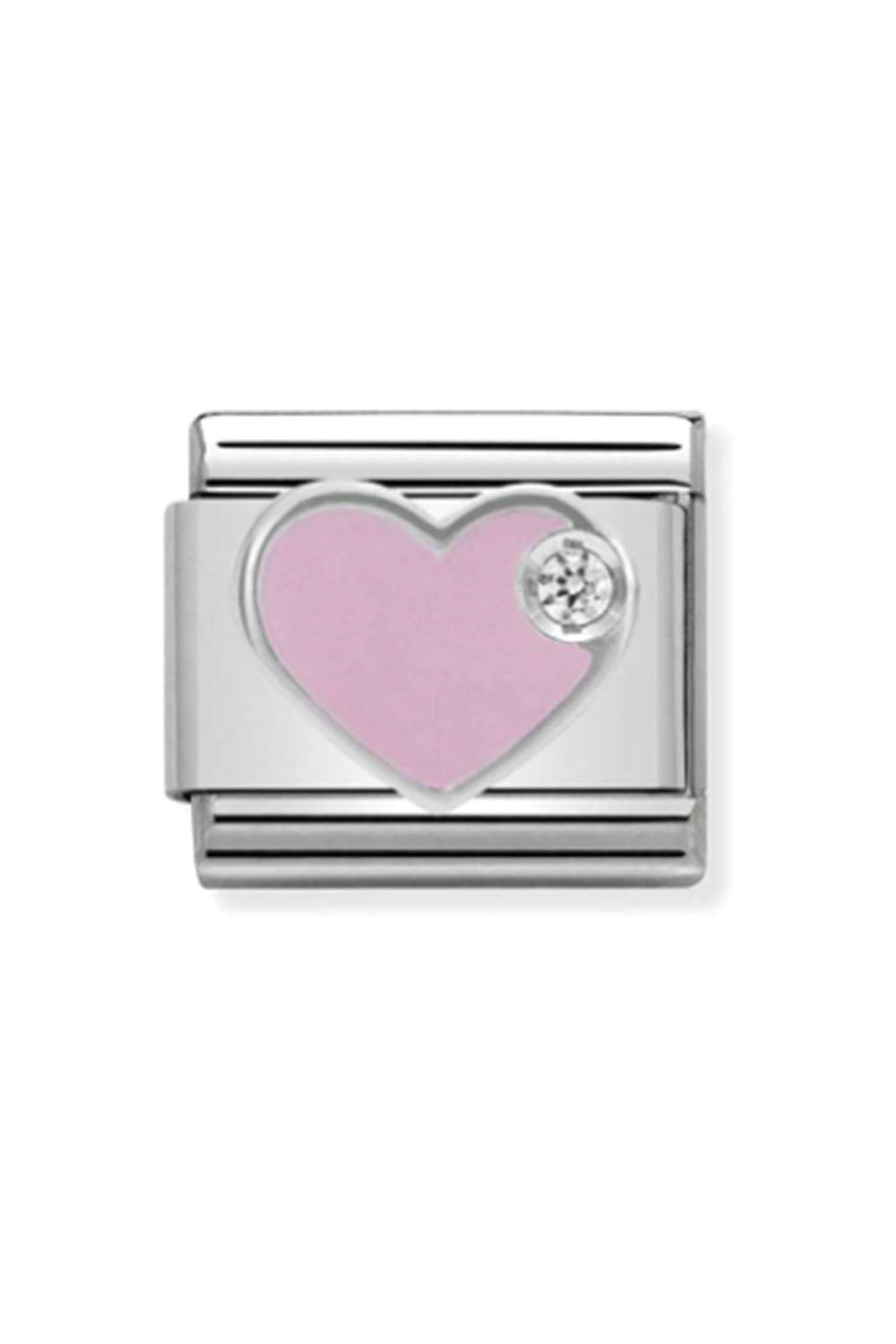 Symbols 925 Sterling Silver with enamel and CZ pink heart