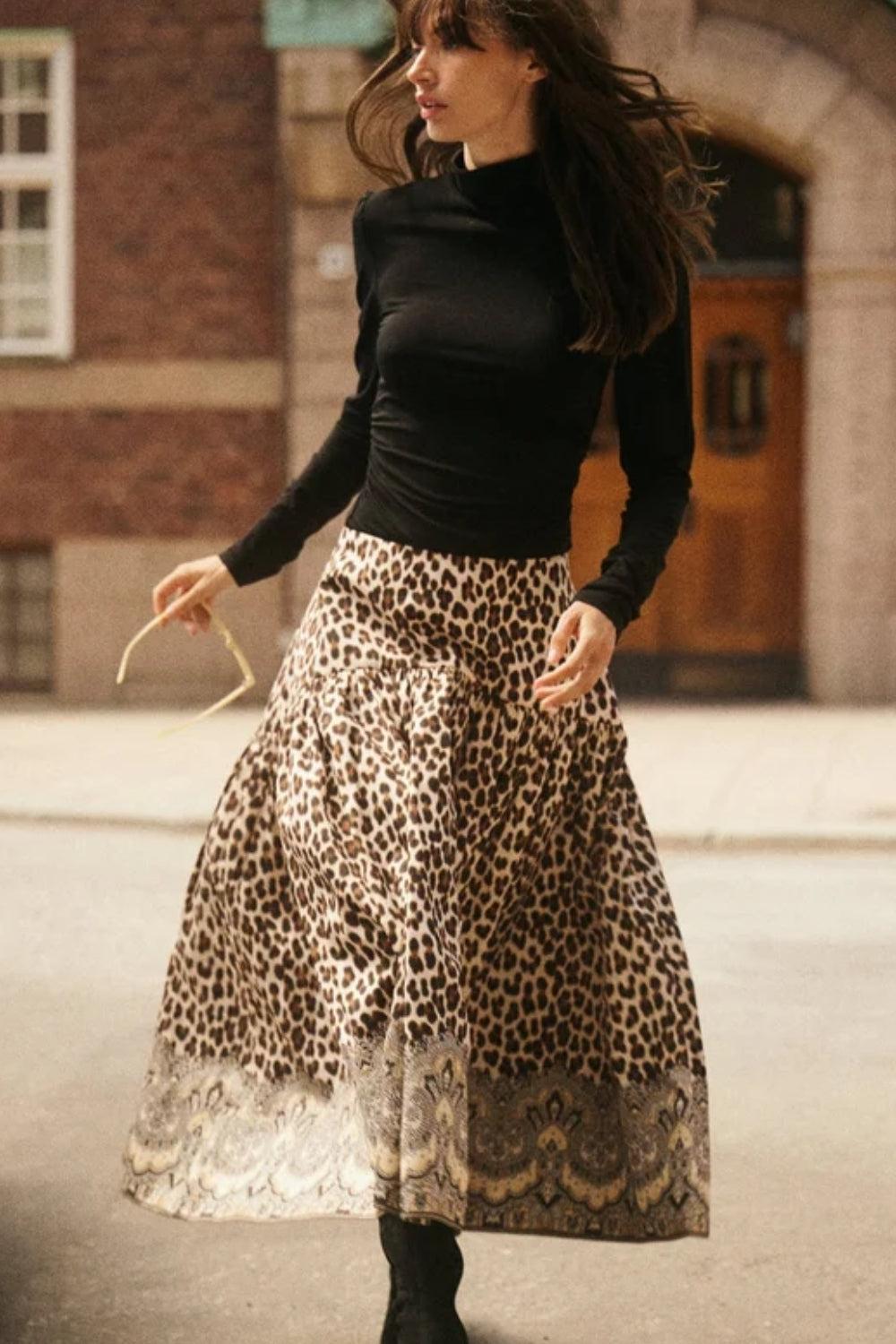 Taffeta Maxi Skirt Wild Paisley