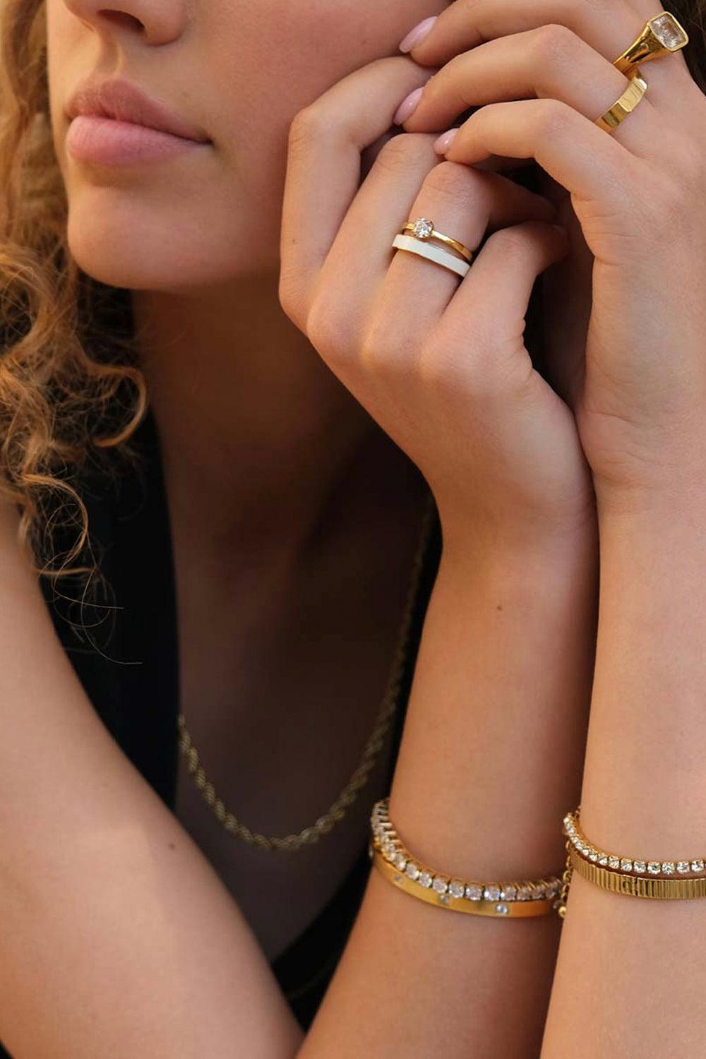 Tennis Bracelet Crystal Gold