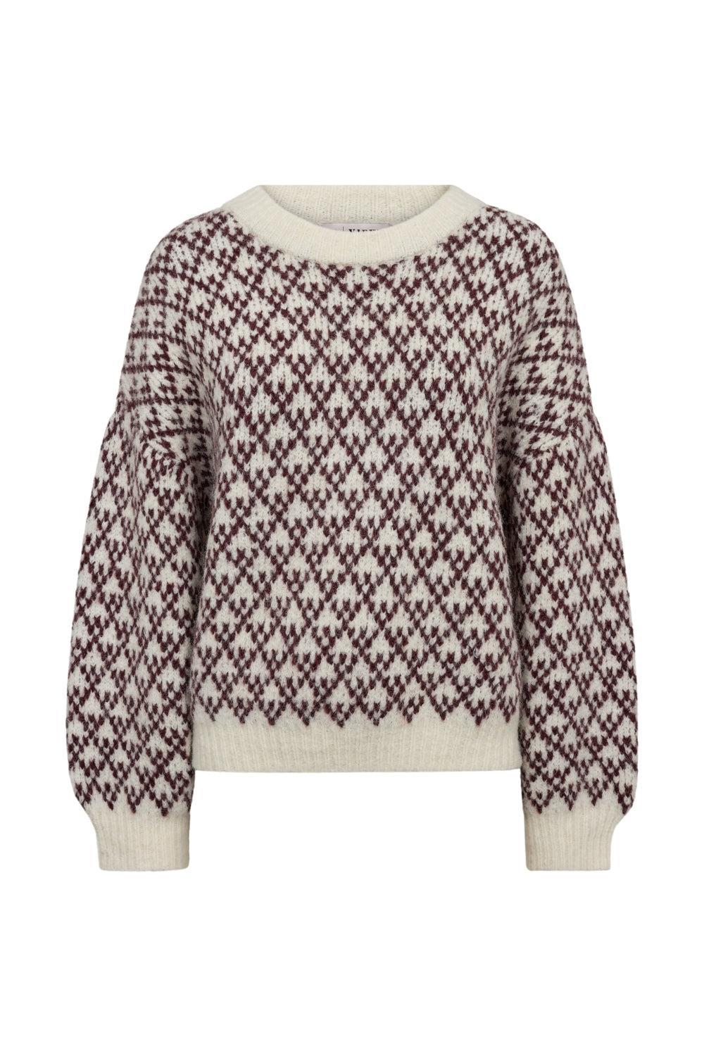 Tessi Knit Pullover Off White/Bordeaux