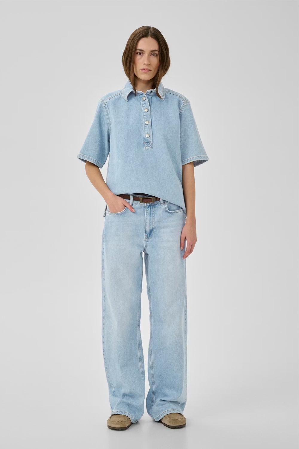 The Louis High Wide 32" Ligh Blue wash