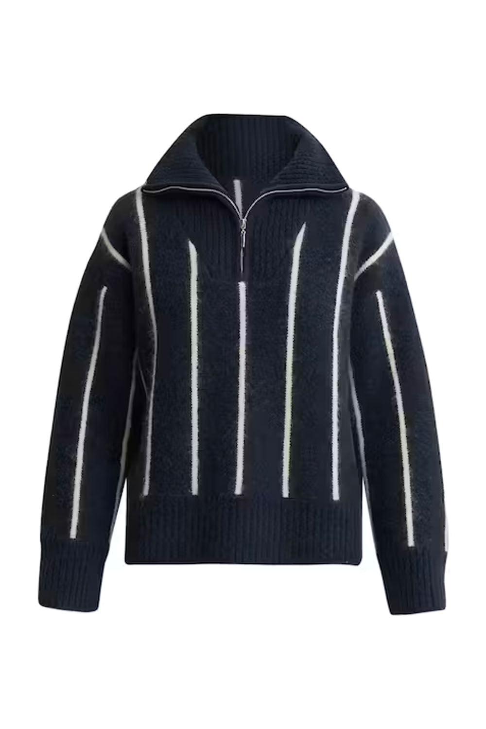 Tilia Zip Knit Navy Stripe