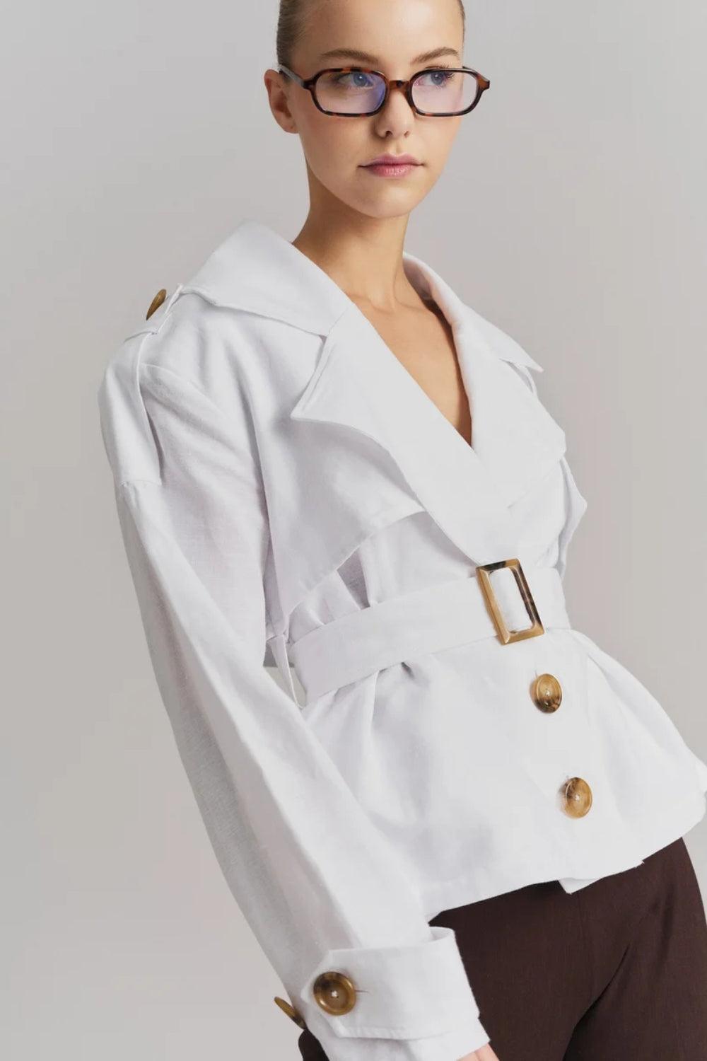 Tilla Linen Jacket White