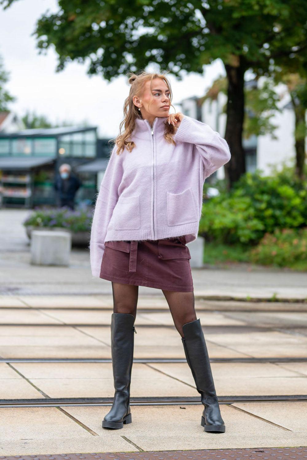 Tine Fluffy Cardigan Lilac