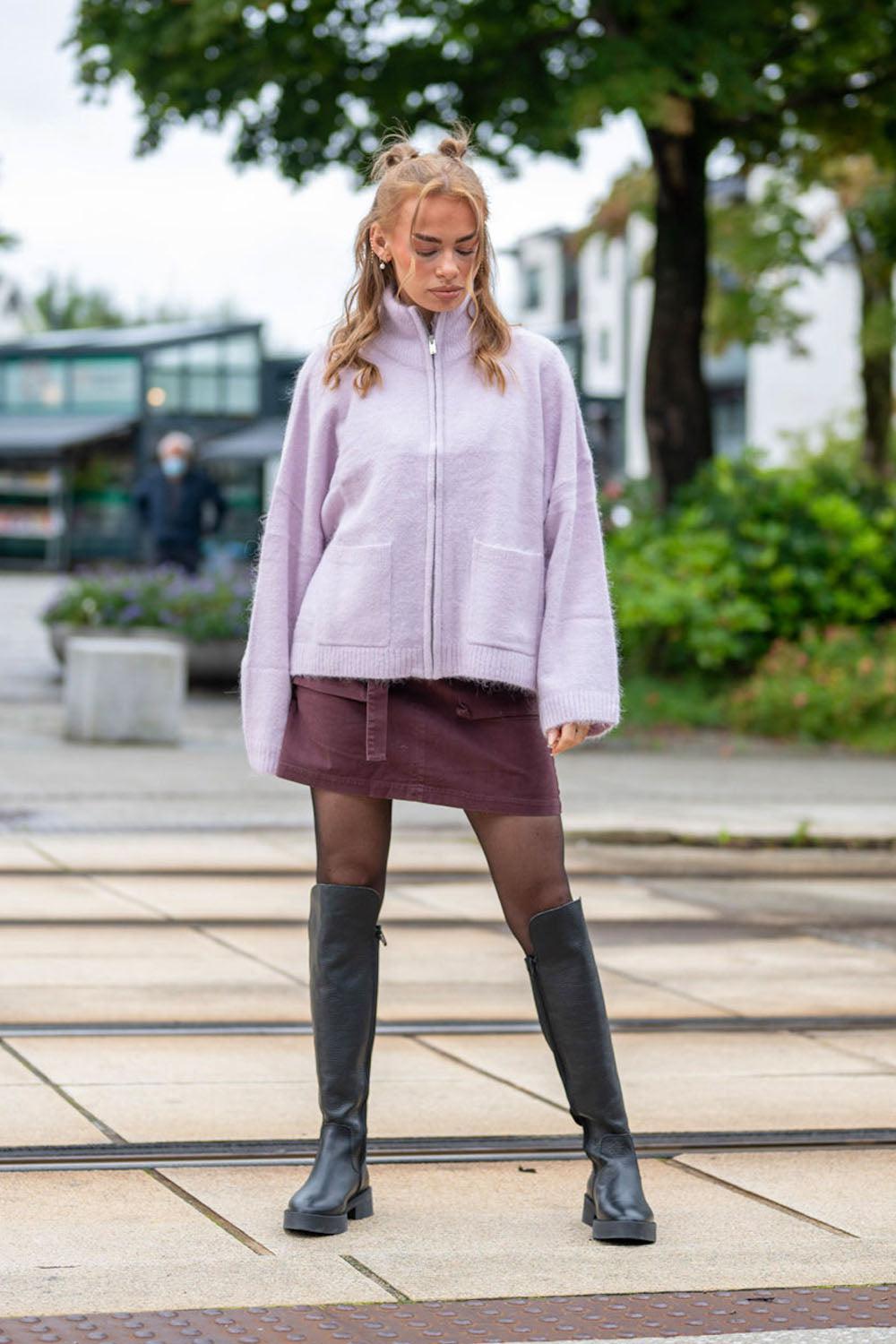 Tine Fluffy Cardigan Lilac