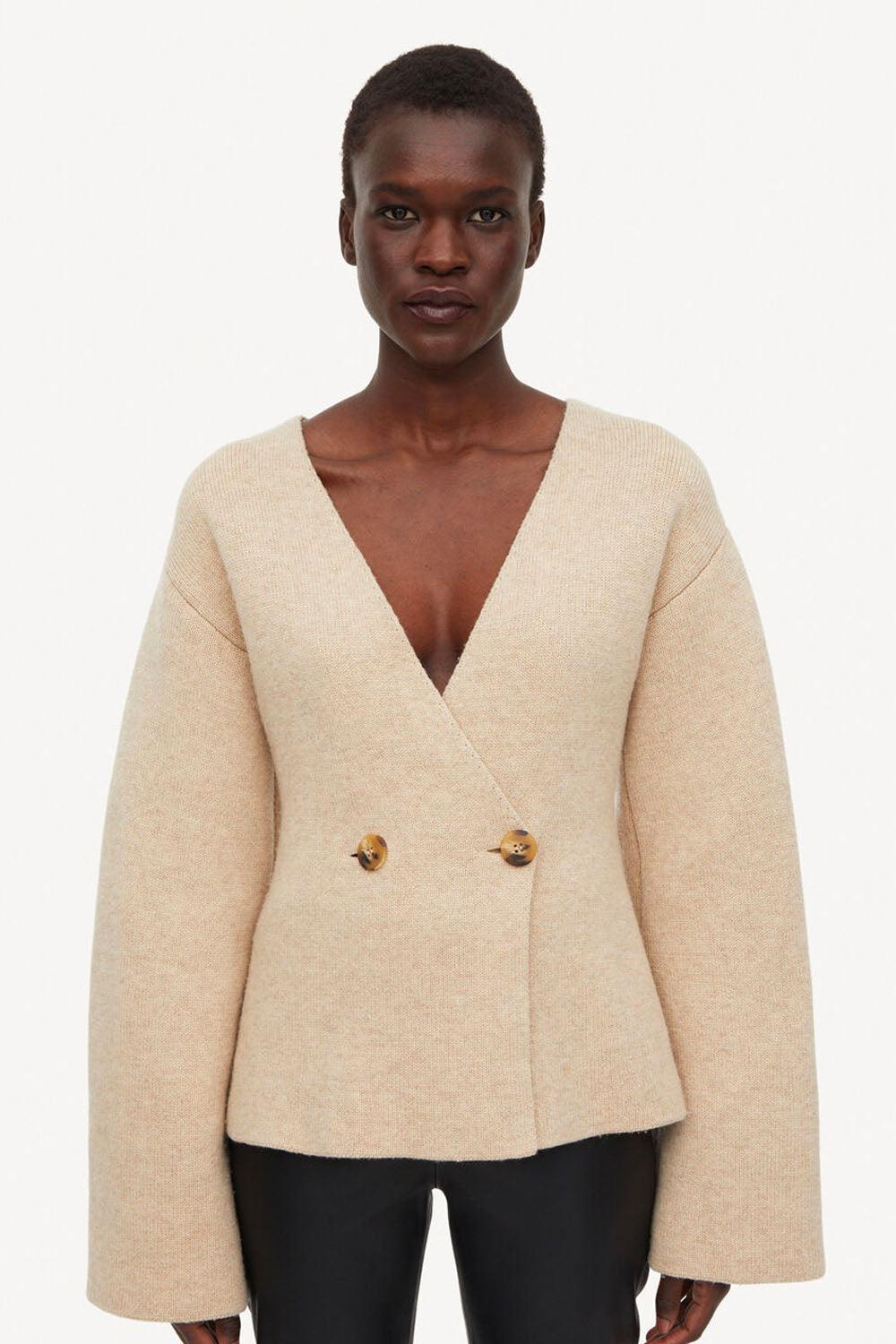 Tinley Wool Cardigan Twill Beige