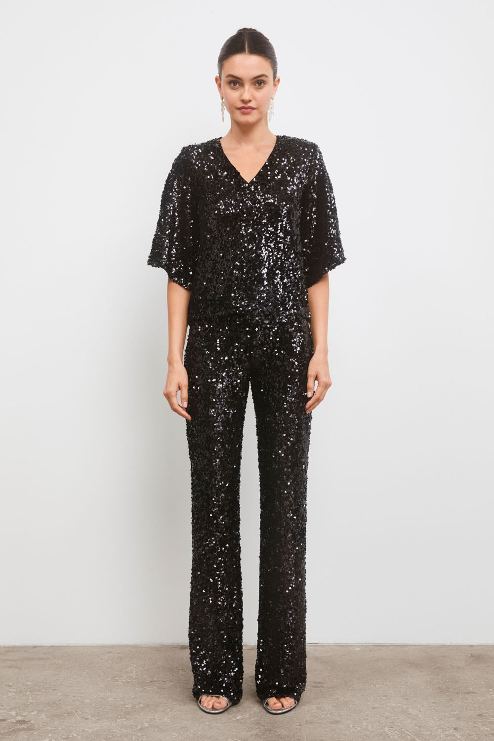 Tony Sequin Top Black