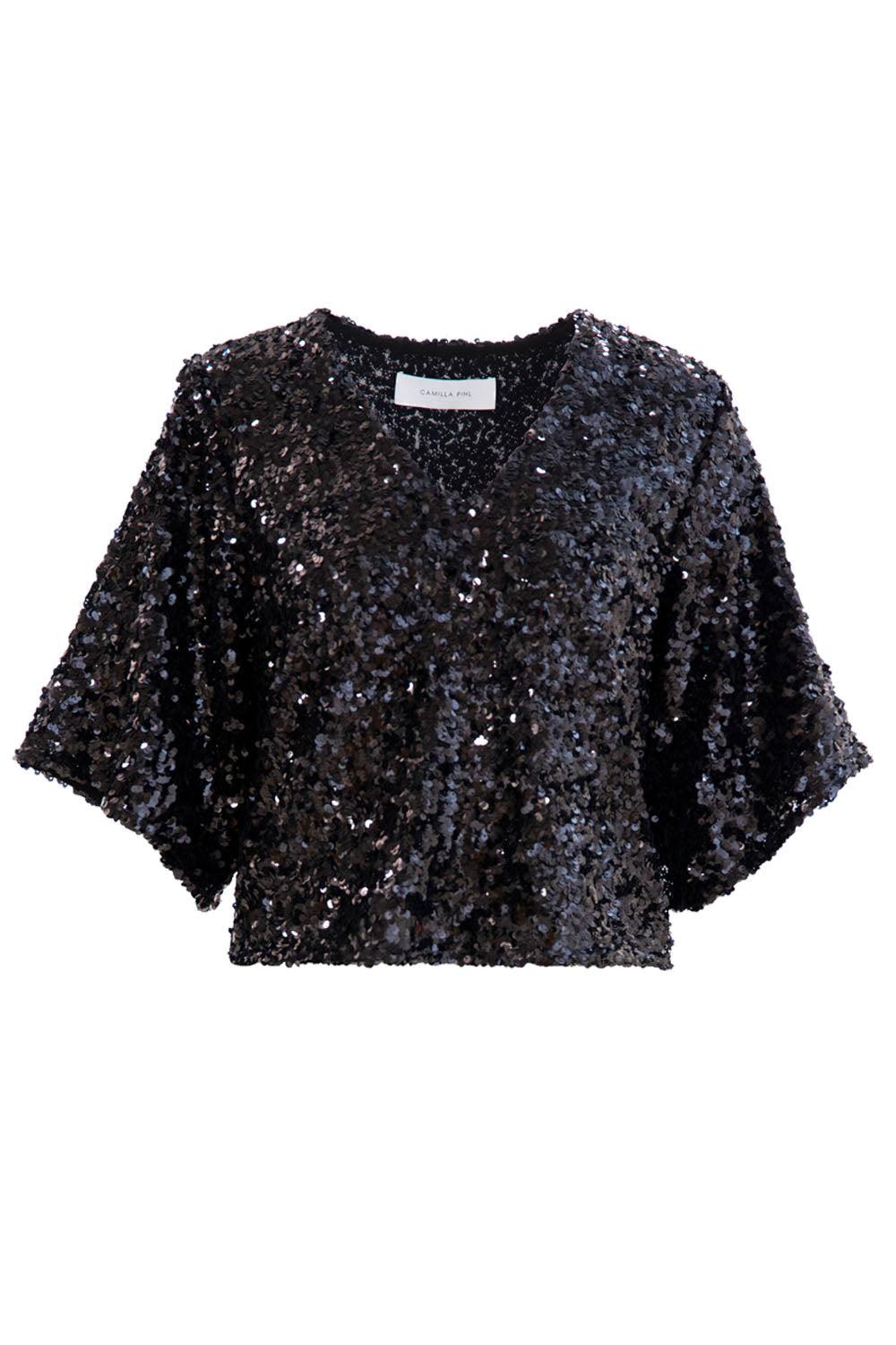 Tony Sequin Top Black
