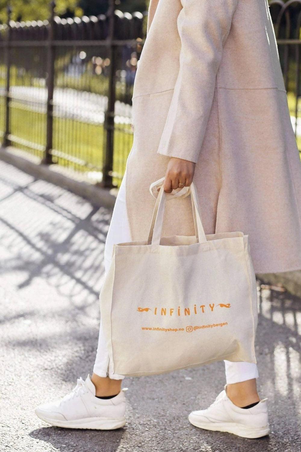 Tote nett Infinity beige