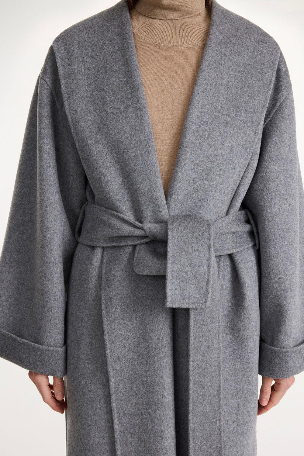 Trullem Wool Coat Grey Brown Melange