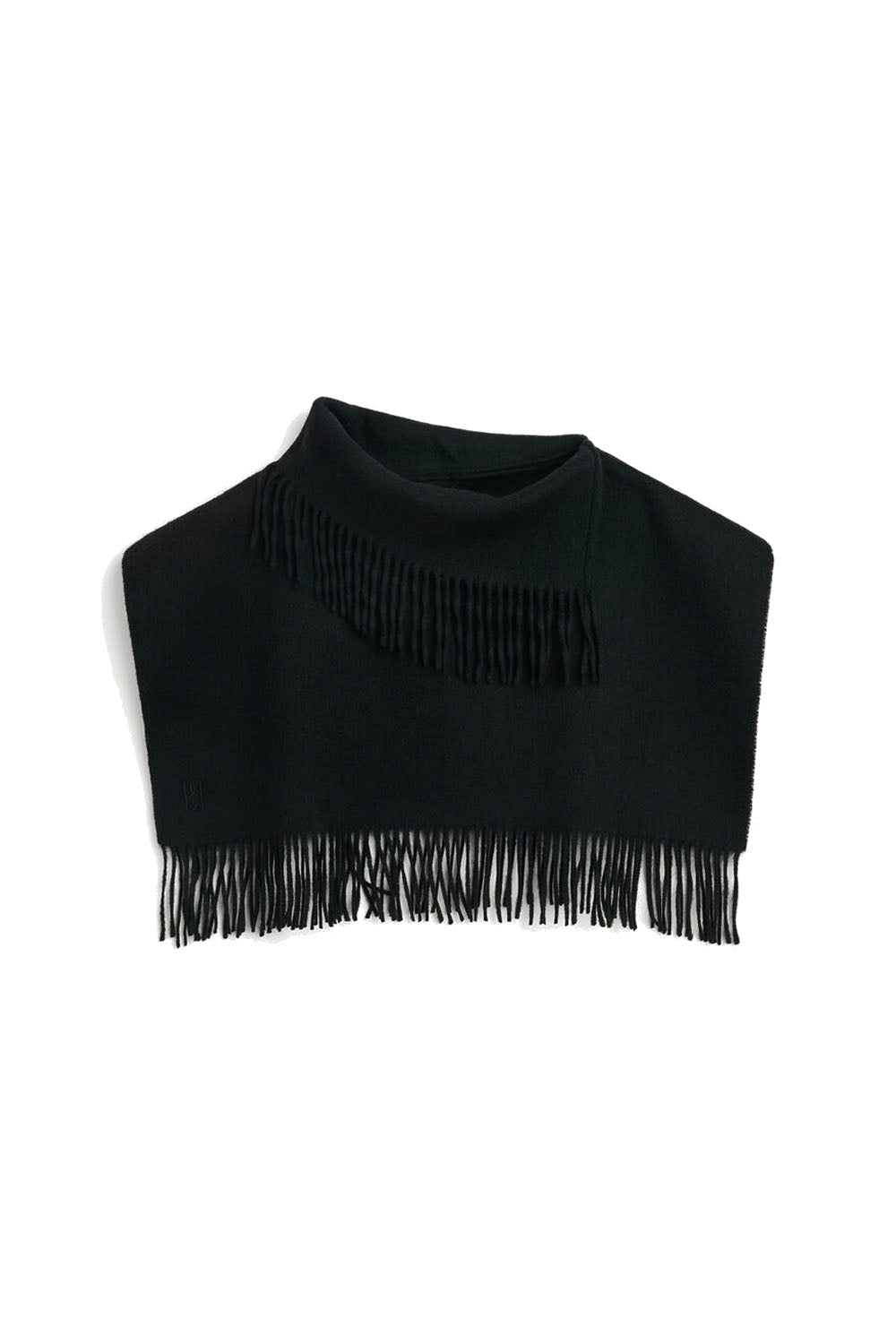 Turtla wool fringe bib Black