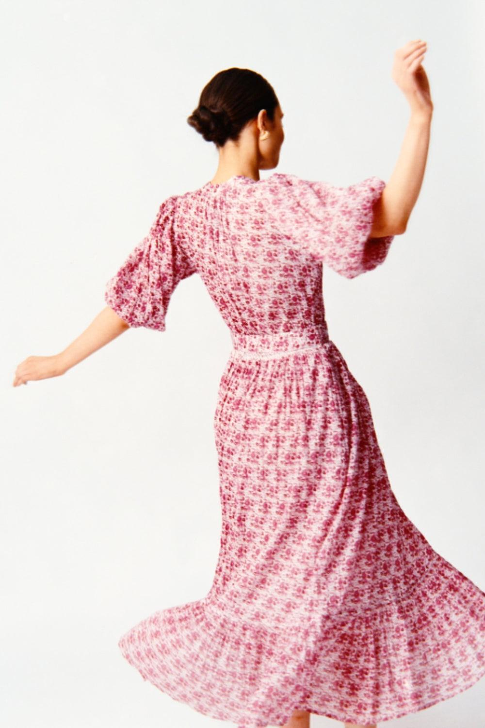Twisted Midi Dress Wildflowers