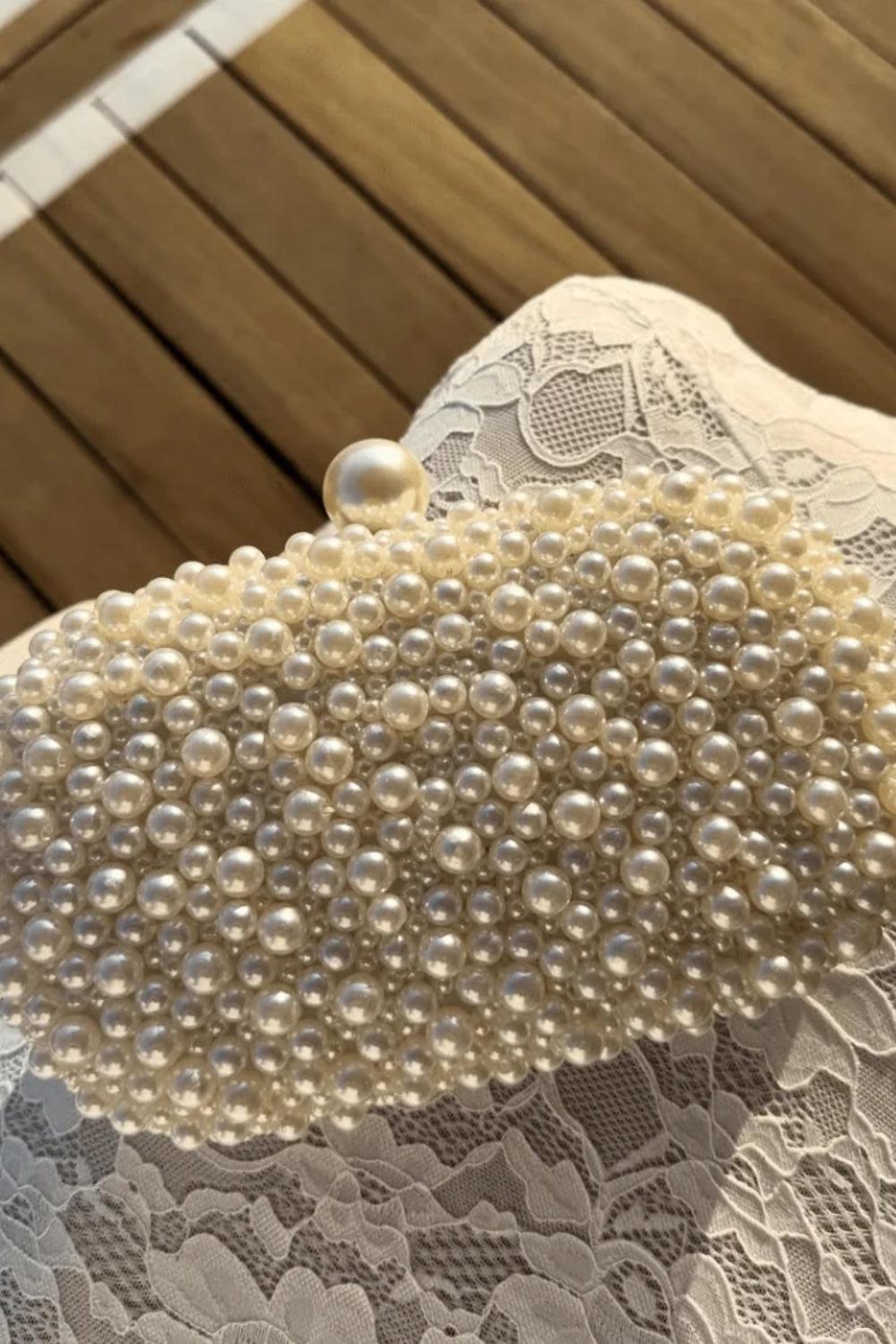 Valentina Pearl Clutch Pearl/Silver