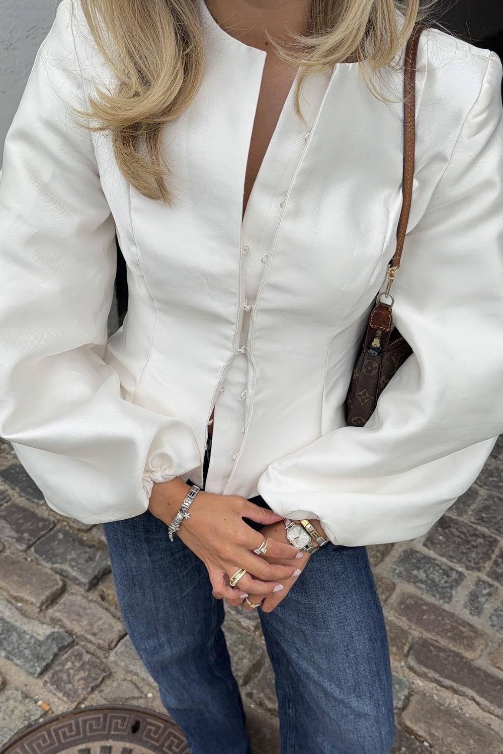 Vendela Ballon Sleeve blouse Ivory