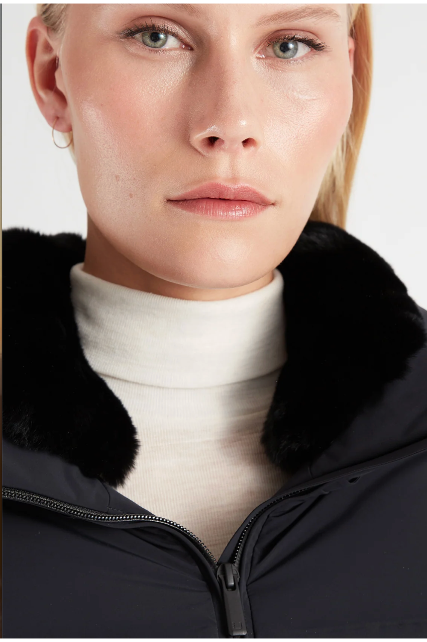 W Enigma Parka Black fur collar