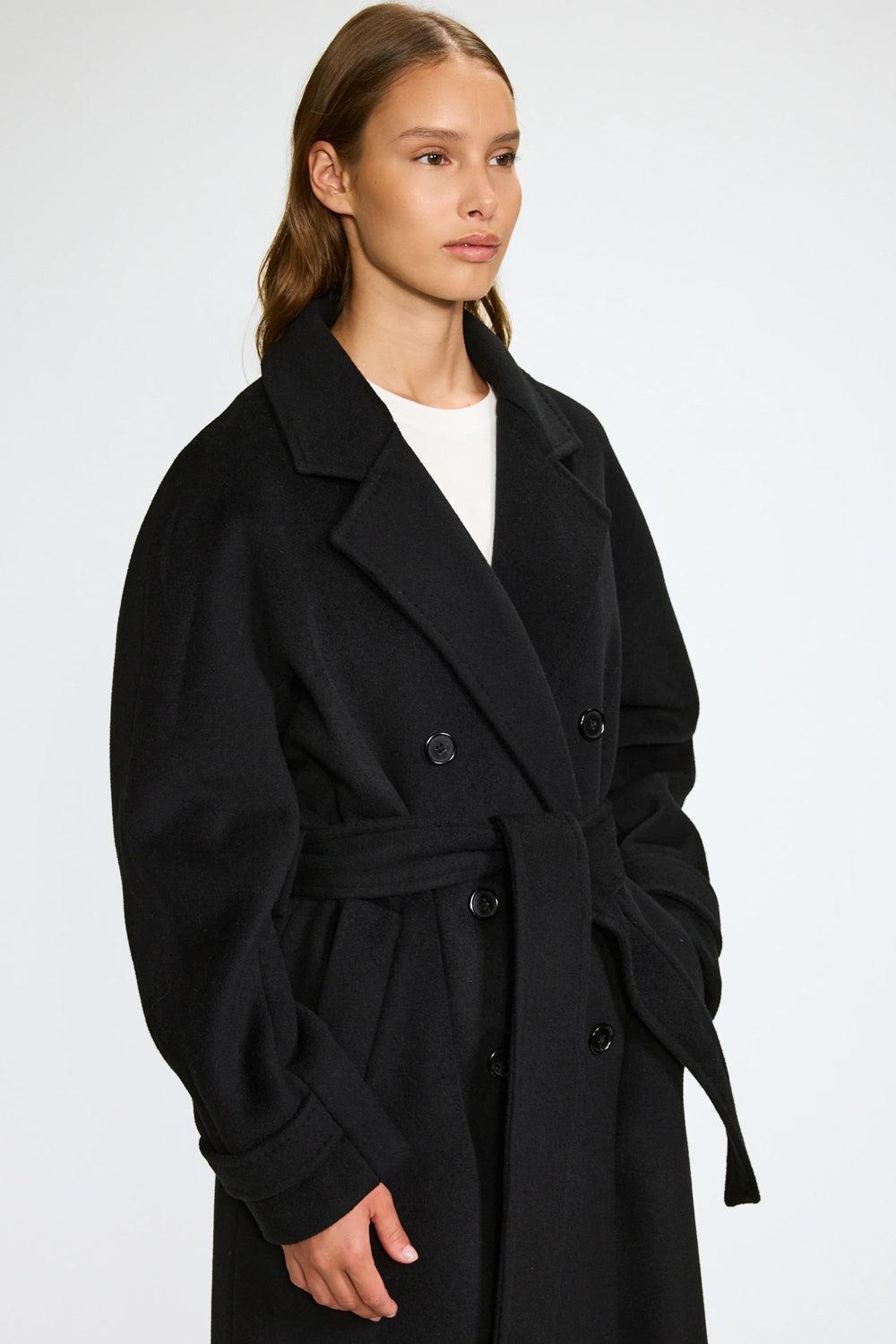 WMN Double Breasted Coat Black