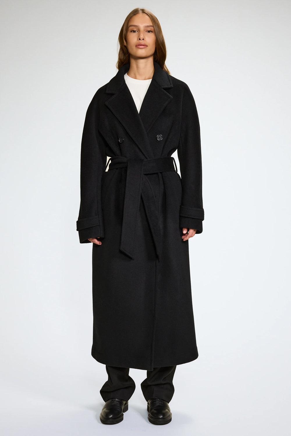 WMN Double Breasted Coat Black