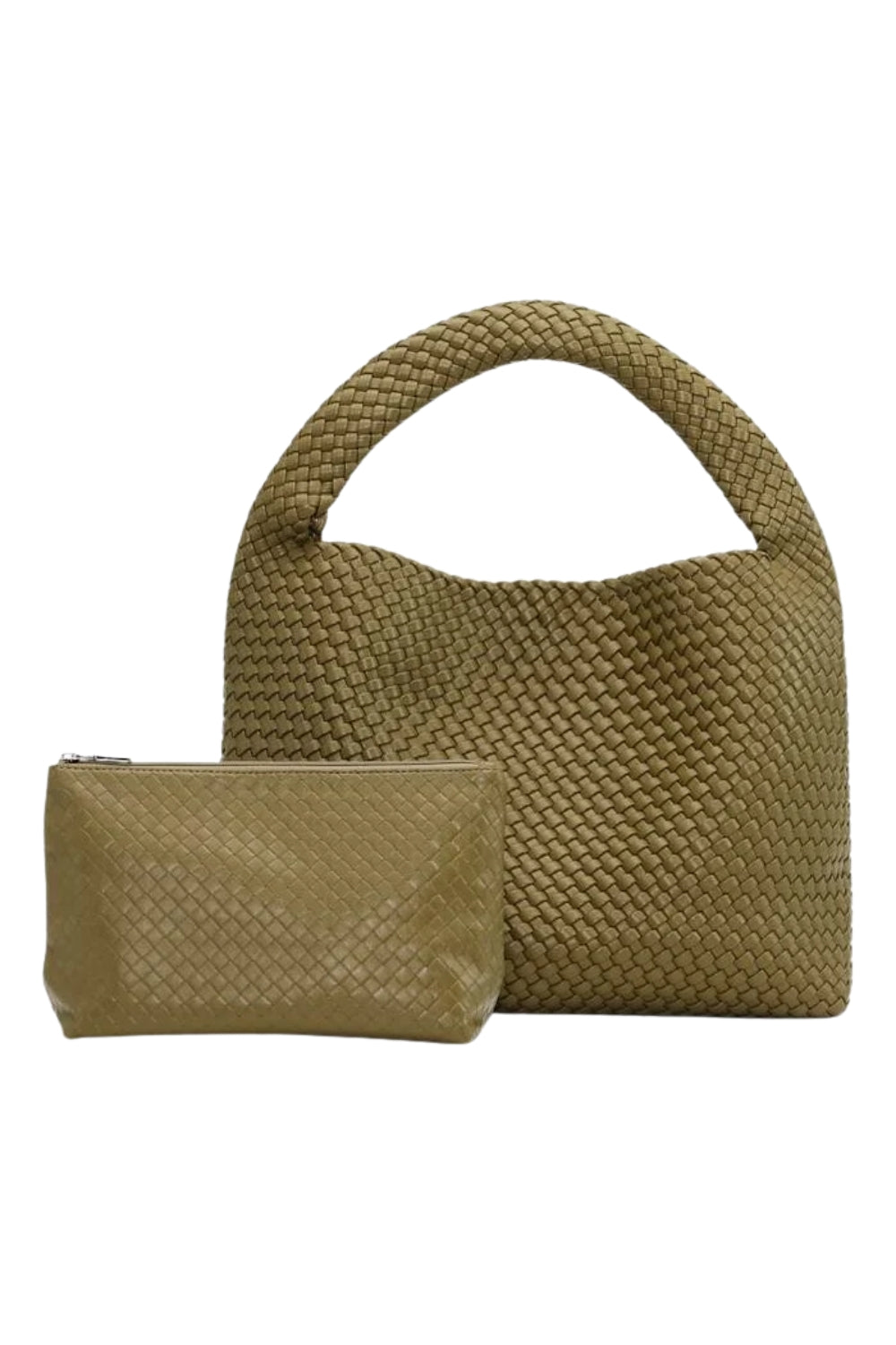 Woven Daily Shopper With Pouch Green