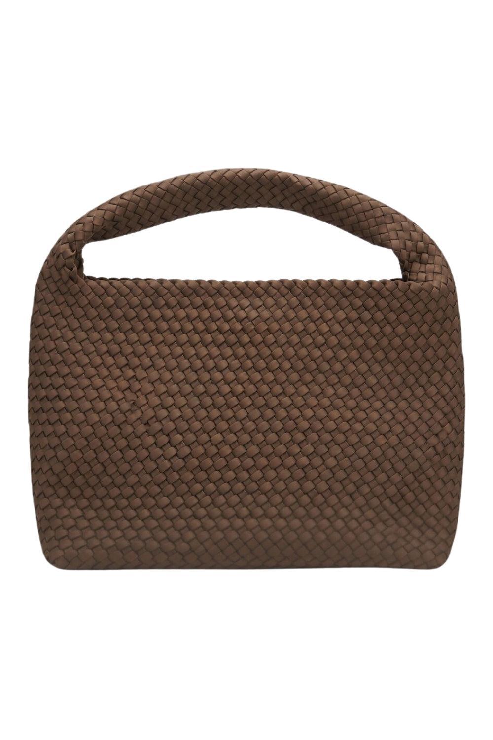 Woven Scuba Shopper With Pouch Brown