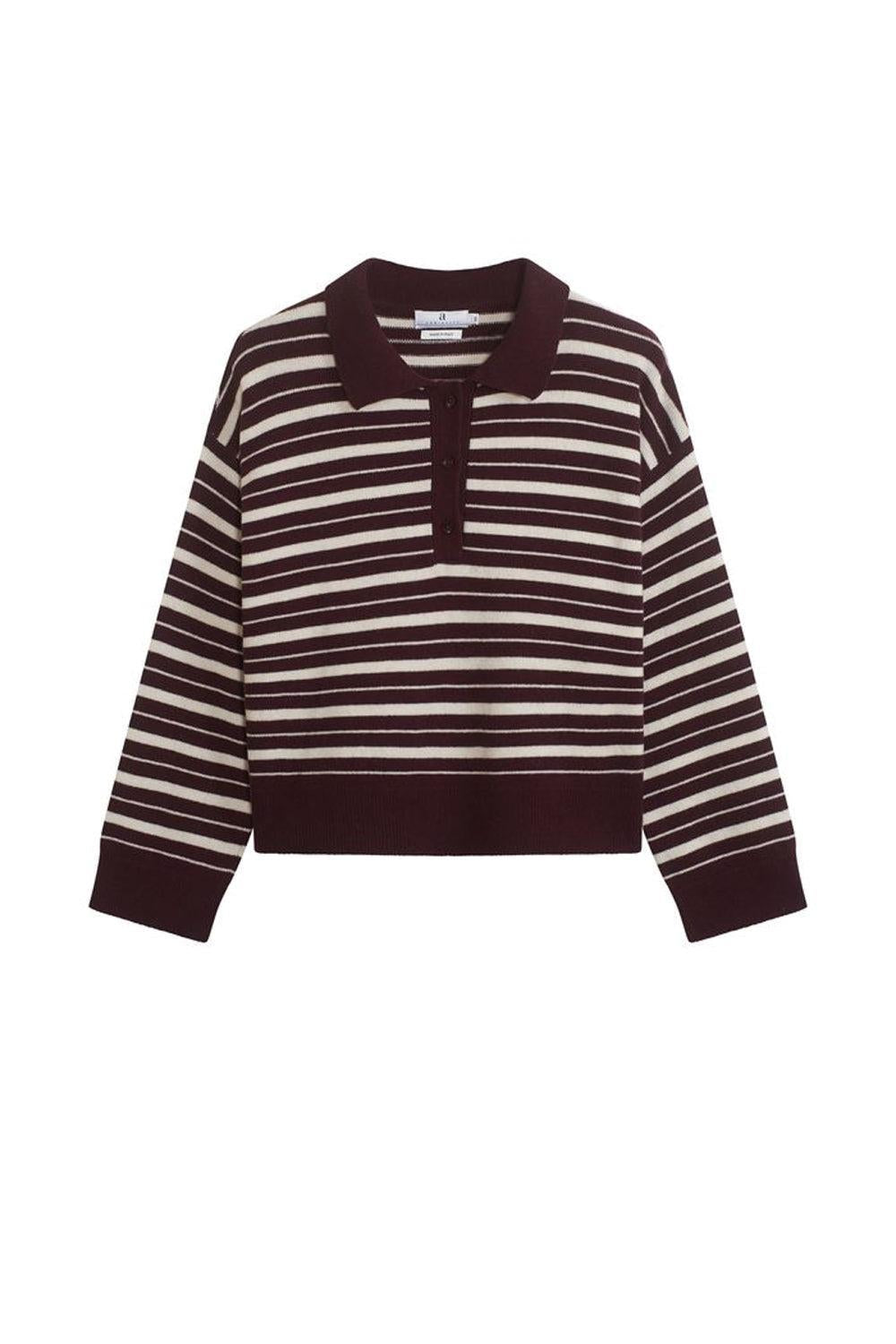Zely Stripe Sweater Dk burgundy/offwhite