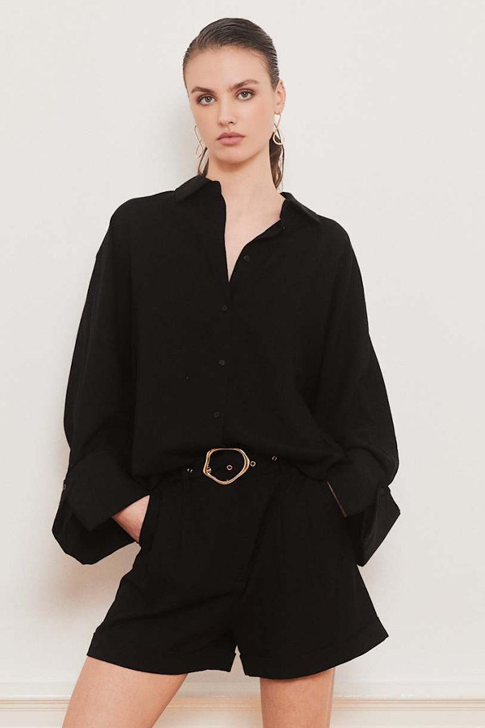 Zephyr Linen Shorts Black