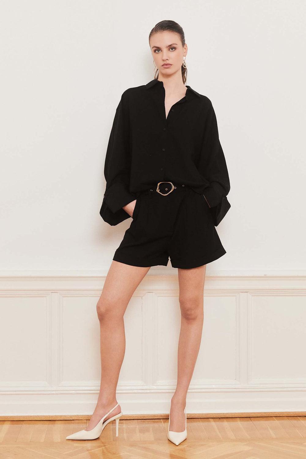 Zephyr Linen Shorts Black