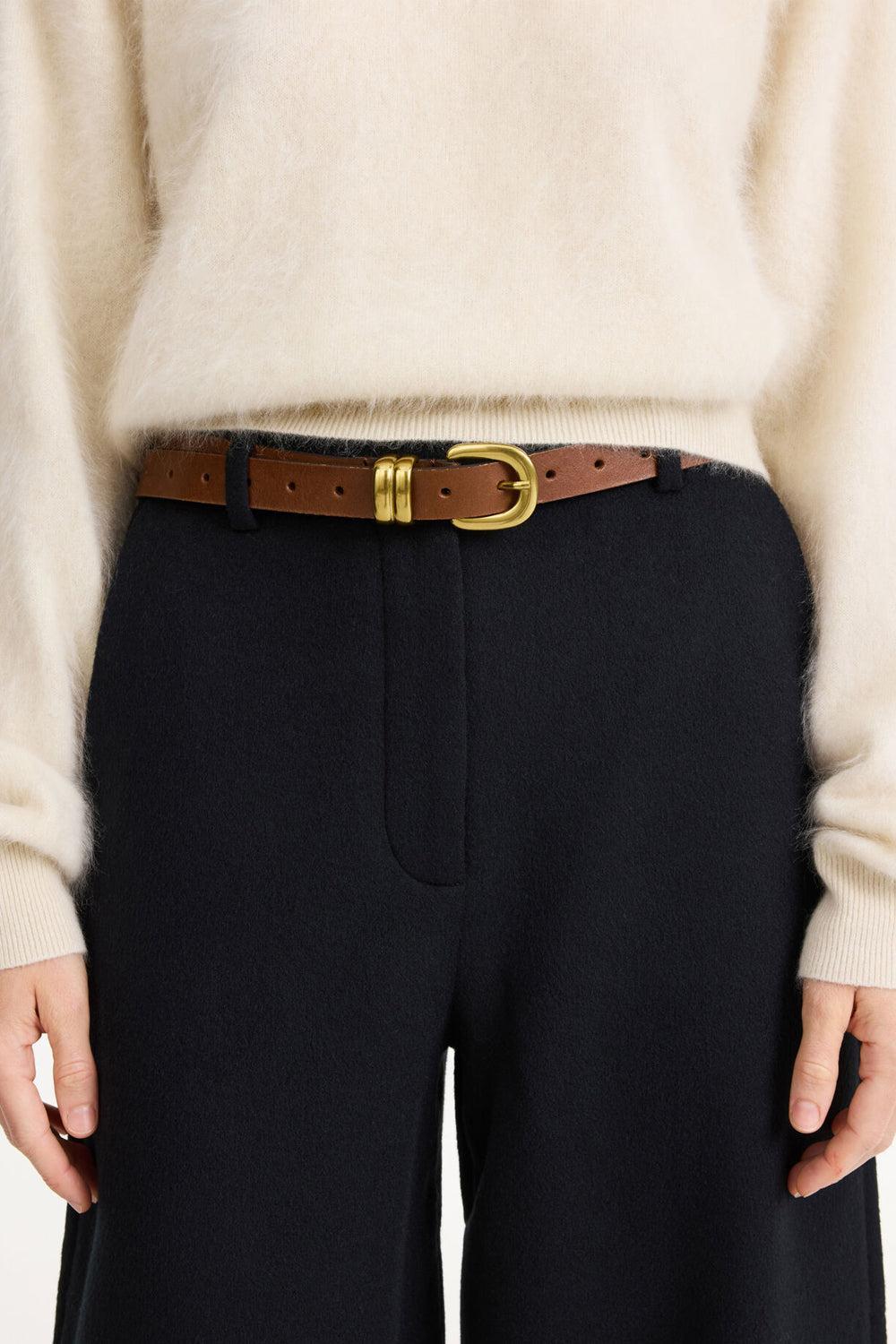 Zoilo Leather Belt Dark Brown