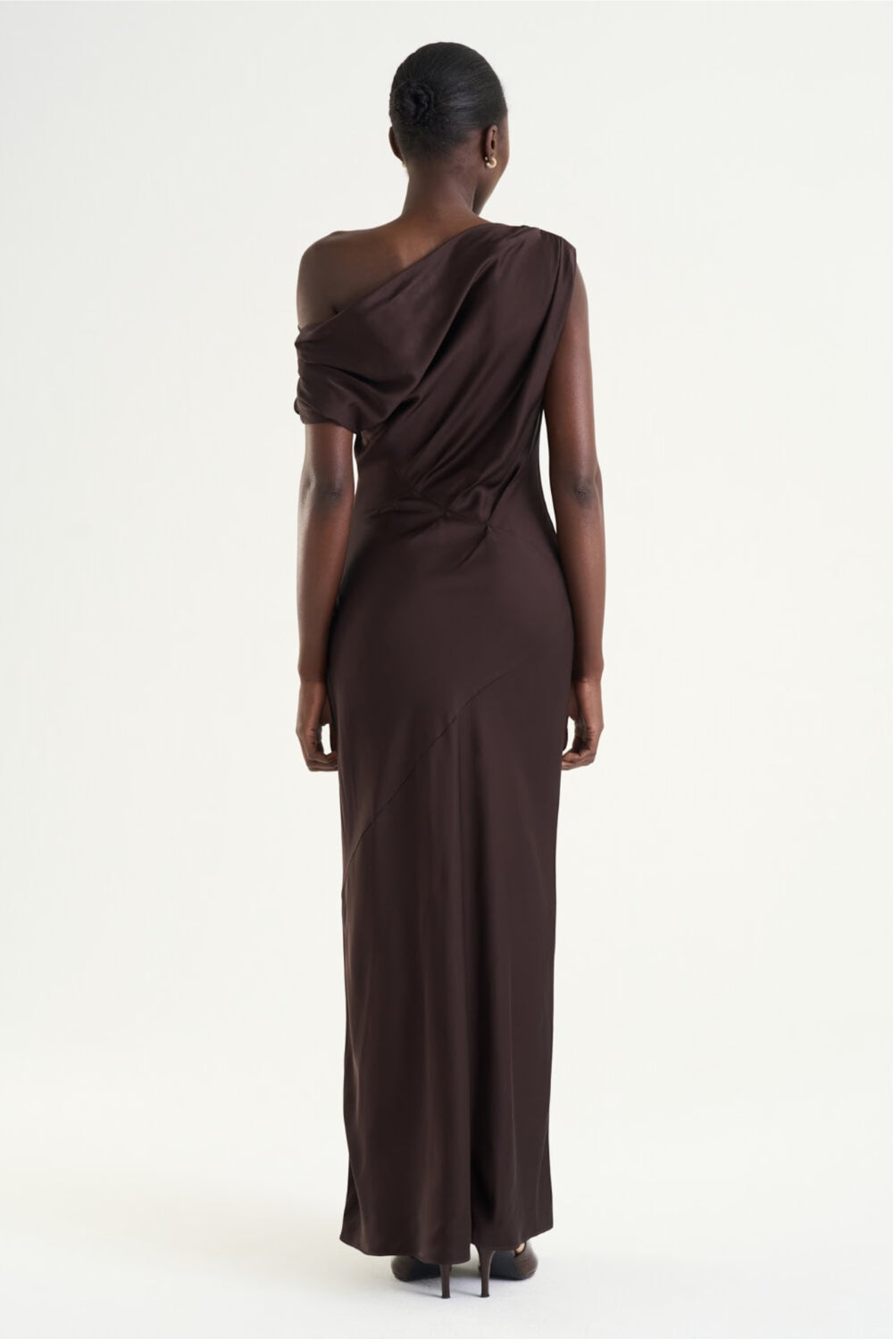 Vanessa Satin Dress Mocha Brown