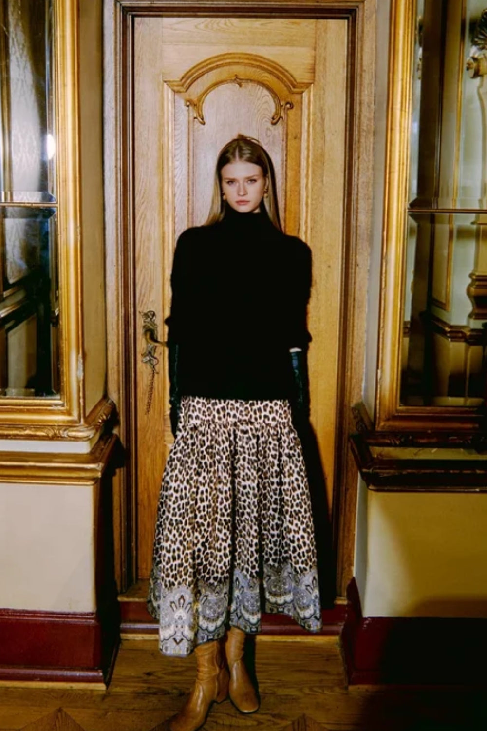 Taffeta Maxi Skirt Wild Paisley