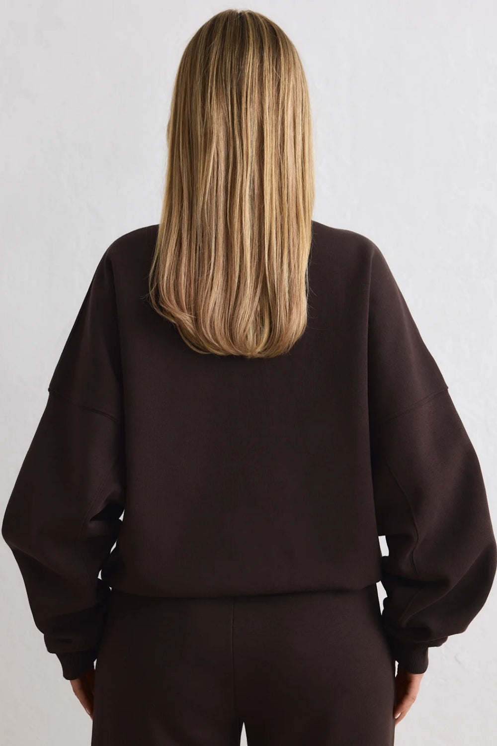 Varsity Sweat Half Zip Chocolate