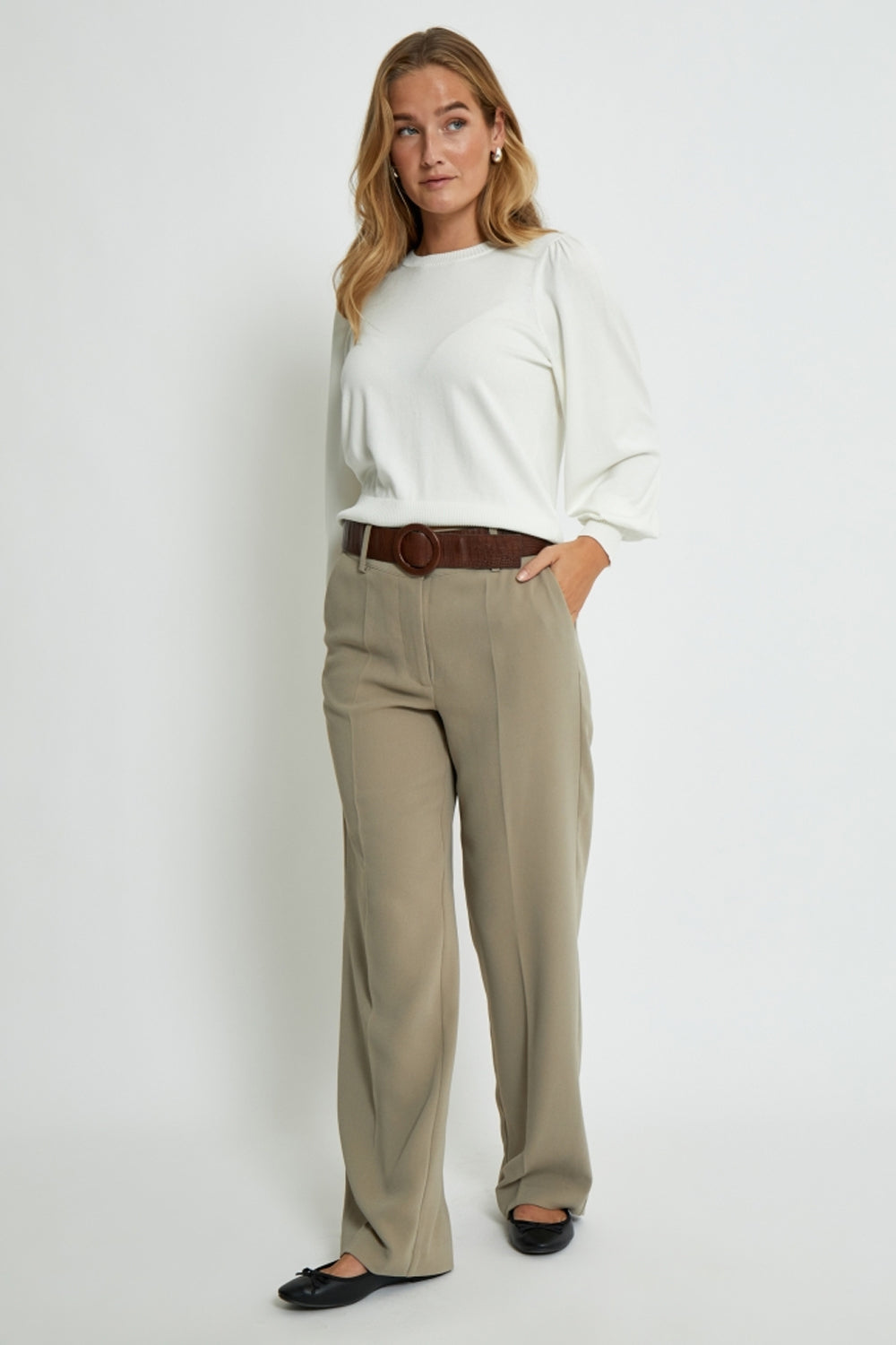 MSLiva Long Sleeve Pullover Broken White