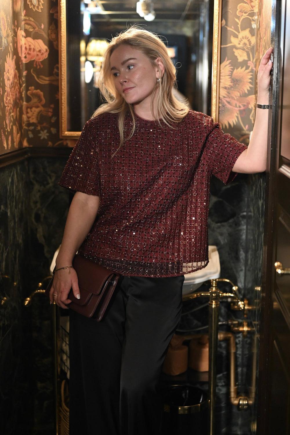 beaded oversized top