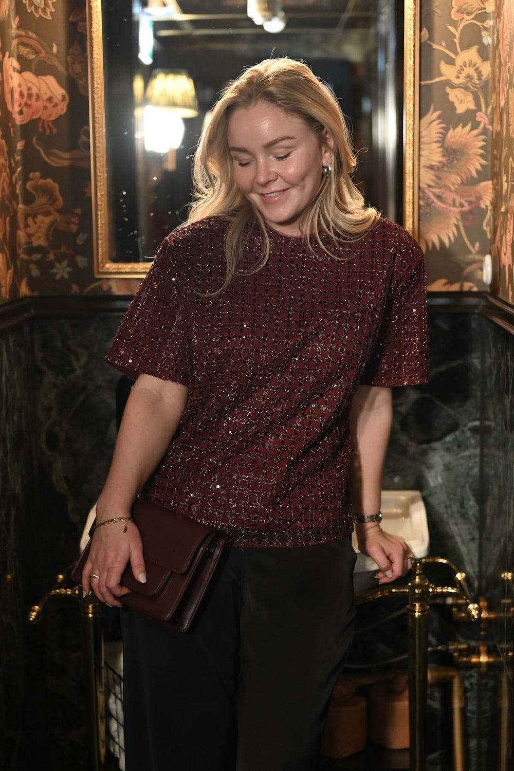 beaded oversized top